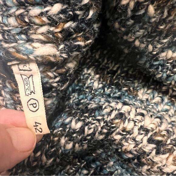 100% Wool | Women’s Large | Button Up  Multicolor Warm Cardigan |  Falke - Picture 8 of 9